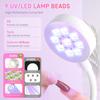 YIKOOLIN Rechargeable UV/LED Nail Dryer 360° Bendable Touch Control Gel Nail Lamp Fast Drying Table Lamp for Nail Art