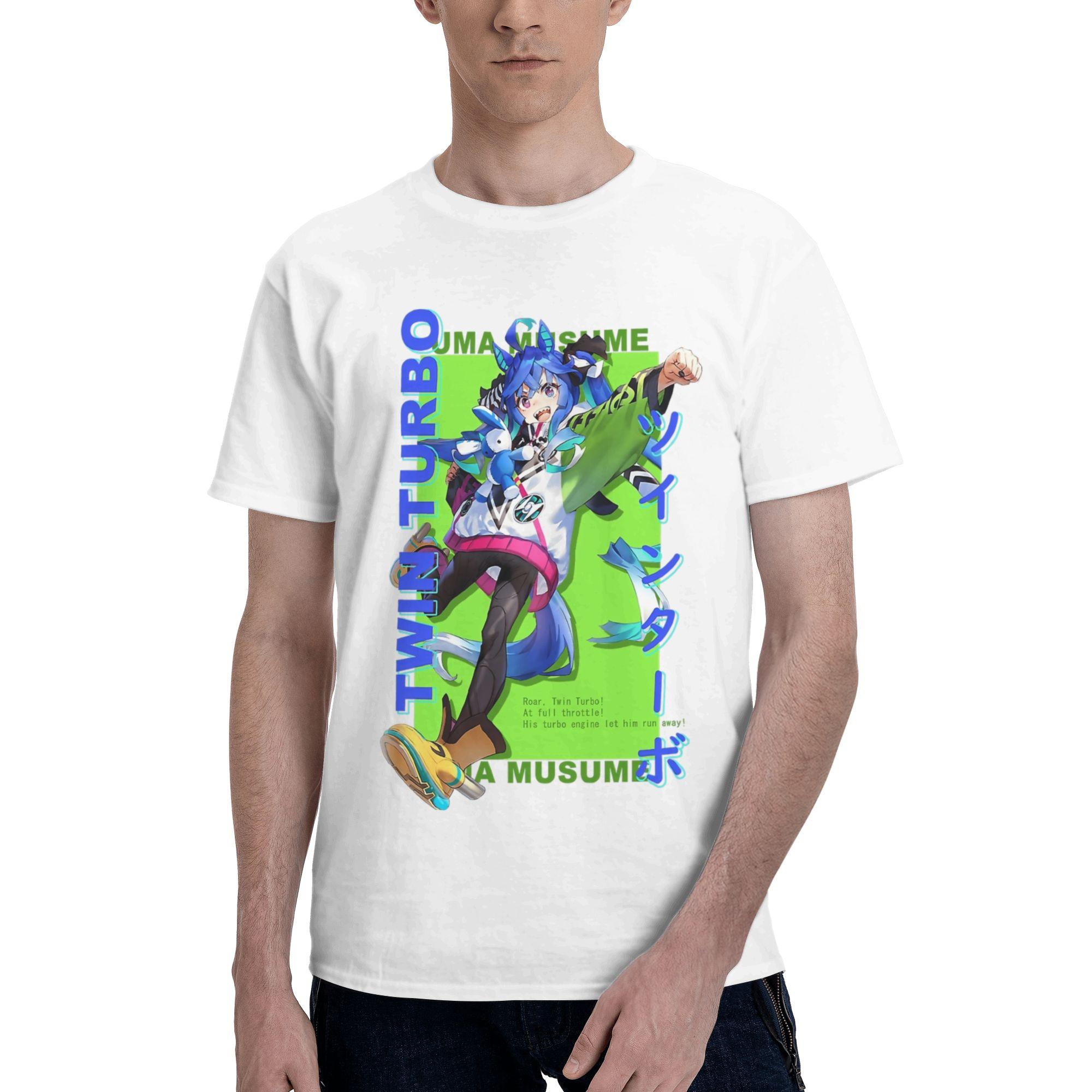 

Винтажная аниме-футболка Umamusume Pretty Derby для мужчин и женщин, хлопковая футболка с круглым вырезом, футболка с коротким рукавом, летние топы 4XL