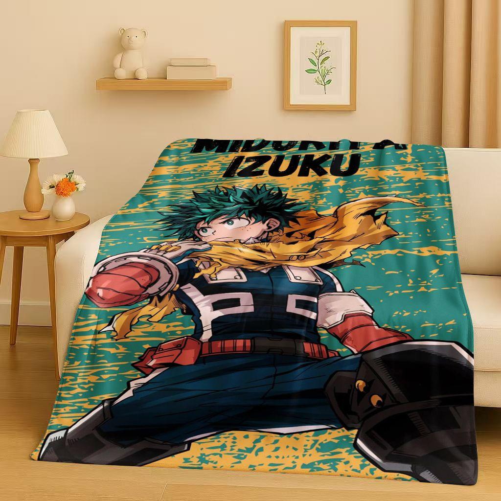 HD Anime My Hero Academia Bakugou Deku Cartoon Flannel Blanket,Ultra Soft Warm Plush Throw for Home Bedroom Bed Sofa Cover Kids