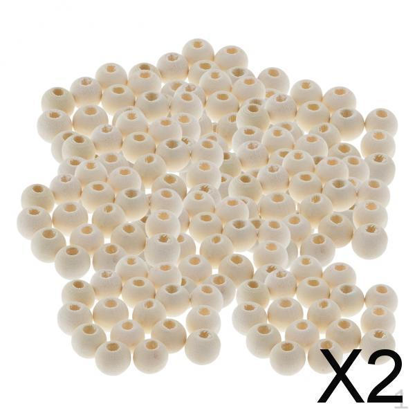 

2x 200 штук Насыпные круглые деревянные бусины Свободные разделители для рукоделия 9 мм
