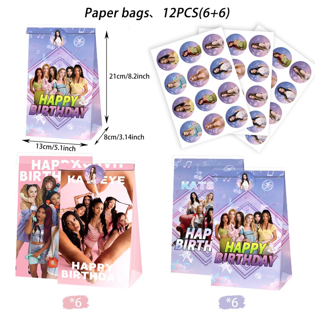 K&Katseye Birthday Party Supplies For Kpop Decor Girl Fans Plate Cup Napkin Topper Balloon Party Decoration Baby Shower Gift