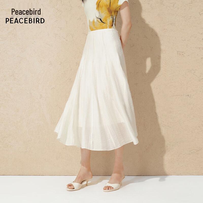 PEACEBIRD AAGFG230T Pleated High-Waist Long Skirt