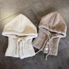 Solid Knitted Color Cap With Wide Brim And Ear Warmers For Autumn Winter Casual