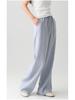 Women's Pure Linen Wide-Leg Pants - White, Summer Style, Loose Fit, High-End, Relaxed Feel