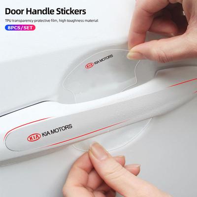 8Pcs Car Door Handle Bowl Anti-scratch Stickers Protective Films For RIO Ceed EV6 EV9 Stinger Forte Niro K9 K5 Soul Sorento