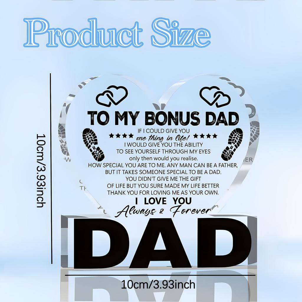  1pc Acrylic Heart-Shaped Ornament | Classic Style, Frameless, Ideal for Father'S Day, Thanksgiving, Birthday Gifts- Acrylic Desktop Ornament