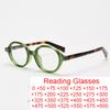 Green Leopard Trendy Oval Reading Glasses Women TR90 Anti Blue Light Round Eyewear Small Frame Presbyopia Glasses Men