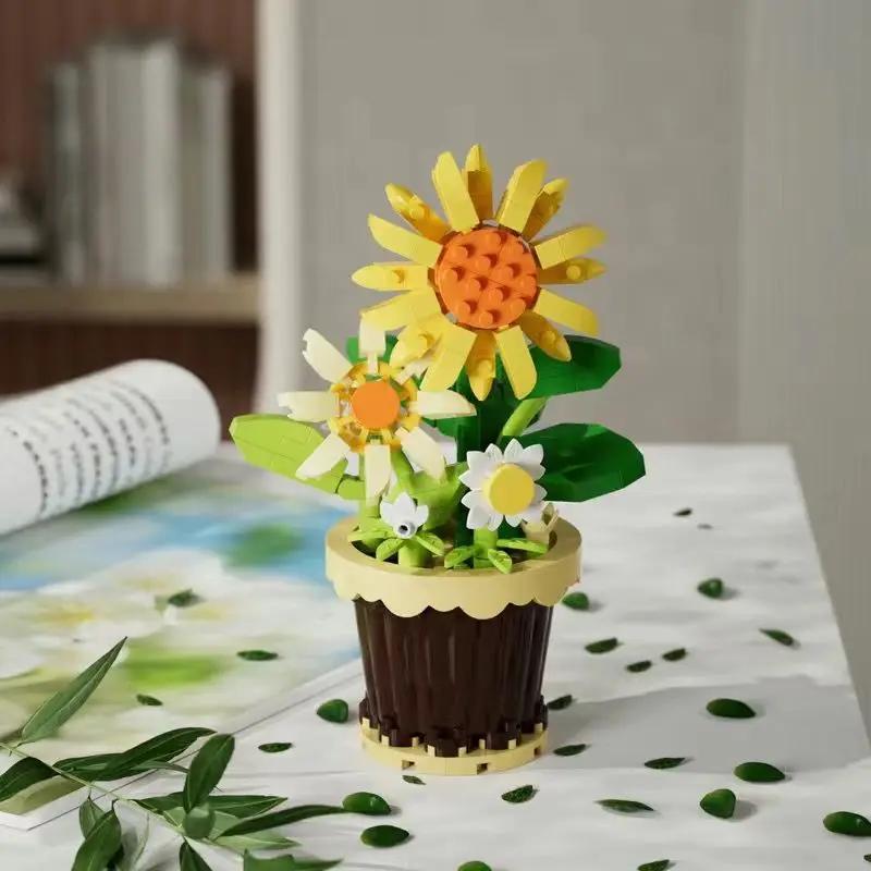 Assembling Building Blocks, Children's Toys, Gifts, Desktop Eternal Flowers DIY Building Block Toys
