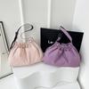 Korean Style Nylon Cloth Handbag Wrinkled Underarm Tote Bag Cool Drawstring Shoulder Bag  Travel