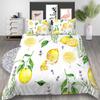 Lemon Duvet Cover Set Fresh Fruits Pattern Polyester Comforter Cover King Queen Twin Full Size For Kids Teens Adults Bedding Set