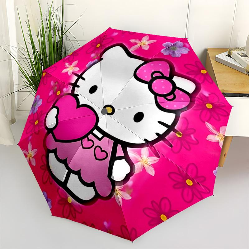 

1PC Hello Kitty Automatic Open/Close Umbrella, 8-Rib Sturdy Frame, Lightweight Portable Umbrella, Commute, Business - Ideal Gift for Friend, Vibrant P