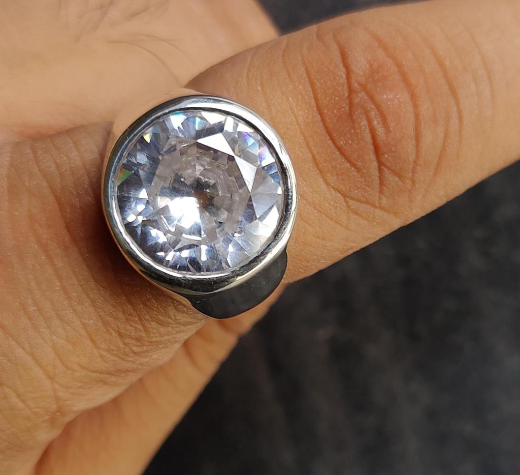 Clear Quartz Ring, Signet Ring, 925 Solid Sterling Silver Ring, Diamond Cut Gemstone Ring, Women Ring, Men's Ring