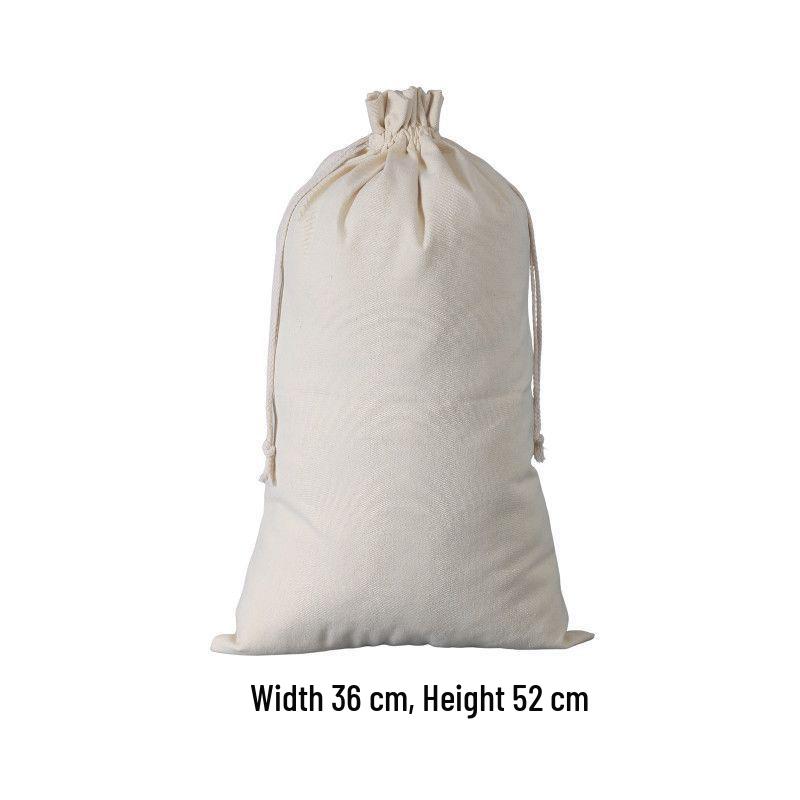Canvas Drawstring Bag with Printed Logo - Small Linen Storage Bag