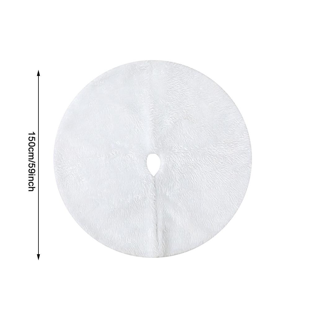 Runtowo 1Pc 78/120/150cm Christmas Tree Skirt Decoration, White Plush Tree Skirt for Christmas Home Party Decoration