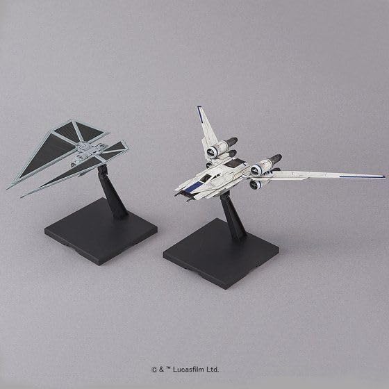 BANDAI SPIRITS Paquete de modelo de plástico del caza TIE Striker de Star Wars a escala 1/144 U-Wing y codificado por colores (Nueva versión)