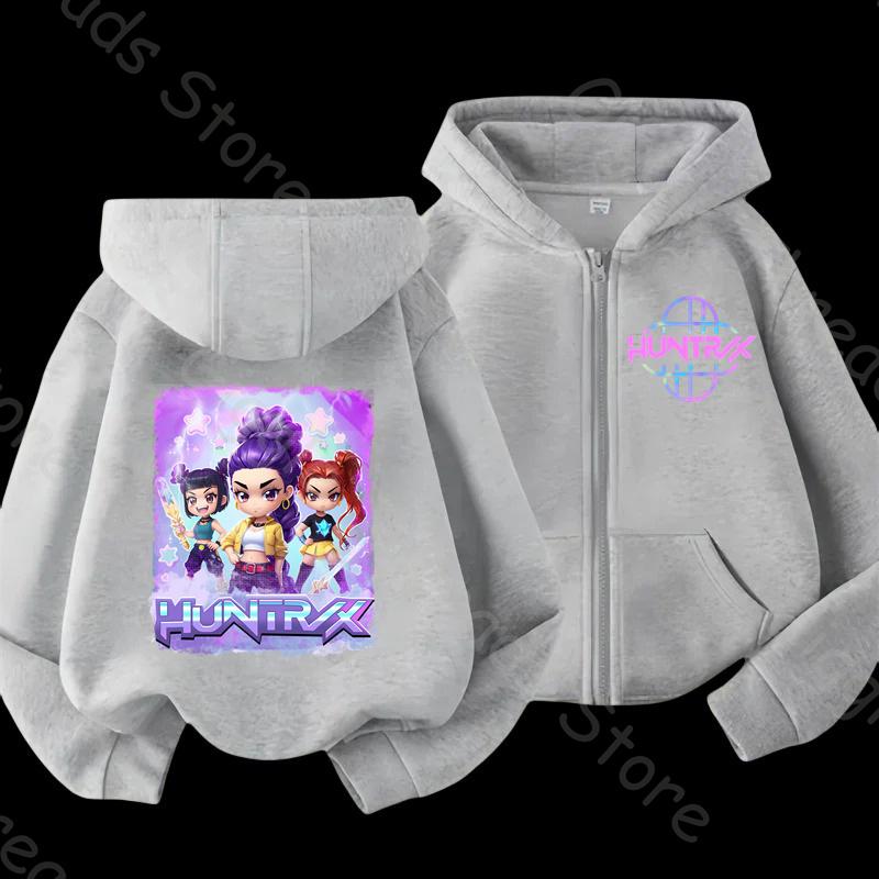 Fantastischer K-POP Dämonenjäger Kinder Zip-Up Hoodie 2025. Gemütliche Cartoon-Jacke für alle Kinder, Jungen und Mädchen. Weltweiter Favorit