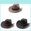 Vintage Western Cowboyhut mit großem Schirm für Männer und Frauen