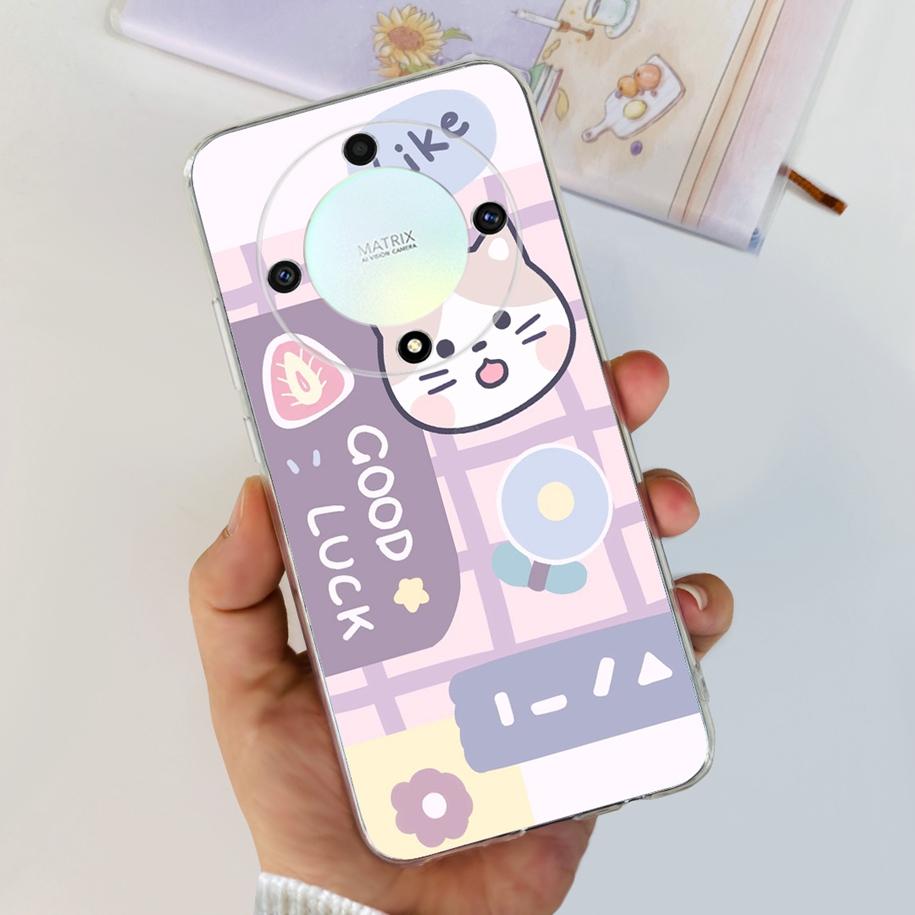 For Honor X9b 5G Case 2023 Fashion Flower Clear Silicone Soft Back Cover For Honor X9a RMO-NX1 Funda HonorX9 X 9 X 9B X 9A Coque