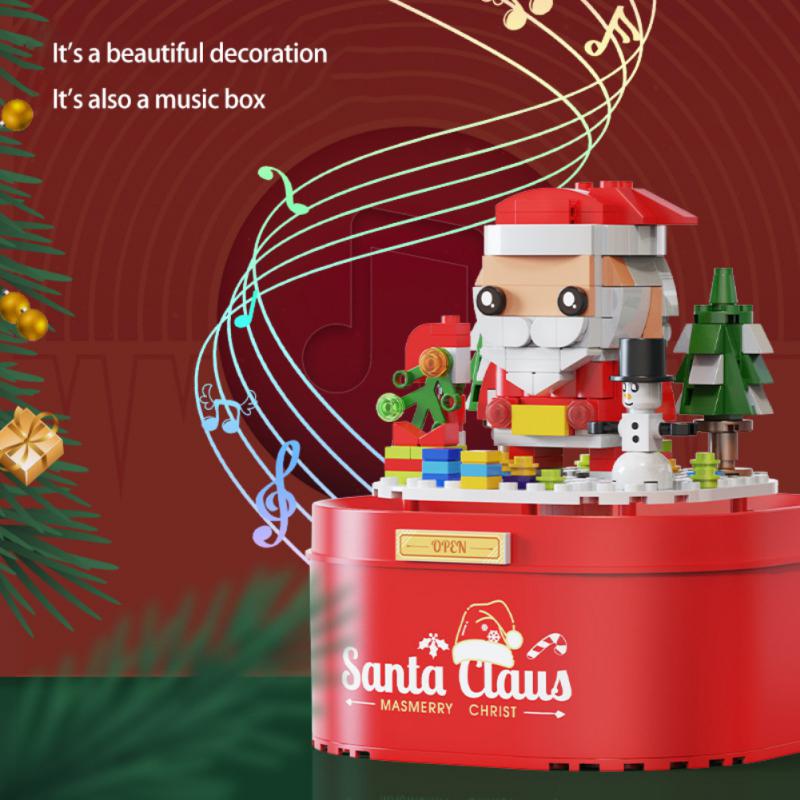 Christmas Decoration Music Box Merry Christmas Music Theme Floating Snow Light Santa Claus Snowman Music Box Xmas Birthday Gift