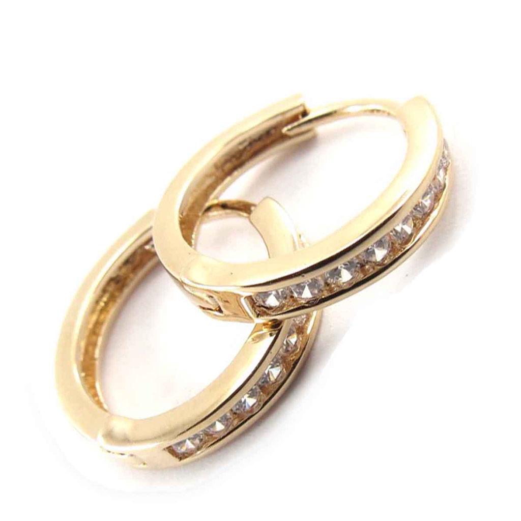 Les Trésors De Lily [J7208] – Vergoldete Creolen „Déesse“ aus Weißgold – 16 x 3 mm