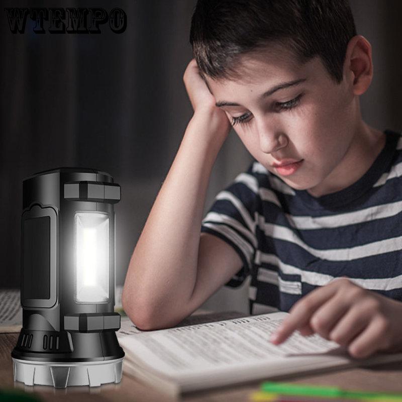 Proiector cu lumină puternică, încărcare USB, impermeabil de exterior, lumină LED cu telecomandă, lanternă portabilă de mare capacitate