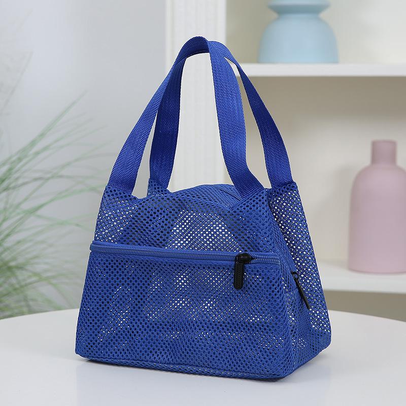 Mesh Lunch Tote Bag Breathable Lightweight Mesh Handbag with Zipper Casual Cooler Bag for Work Picnic & Beach Use