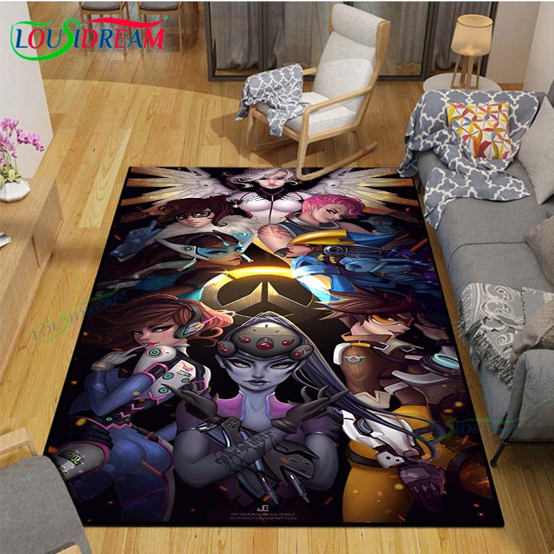 Classic Game Role O-Overwatch Printed  Carpets Living Room Anti-Skid Area Rug Kids Bedroom Mats Game Mat Large Carpet Decor