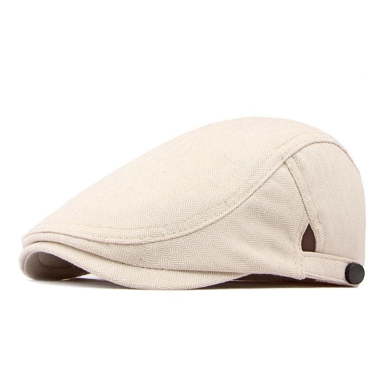 

Класичний капелюх-берет у формі оселедця для чоловіків, жінок, ретро, ​​британська кепка газетника Гетсбі, плоска кепка, капелюхи художників, бавовняні берети бежевий