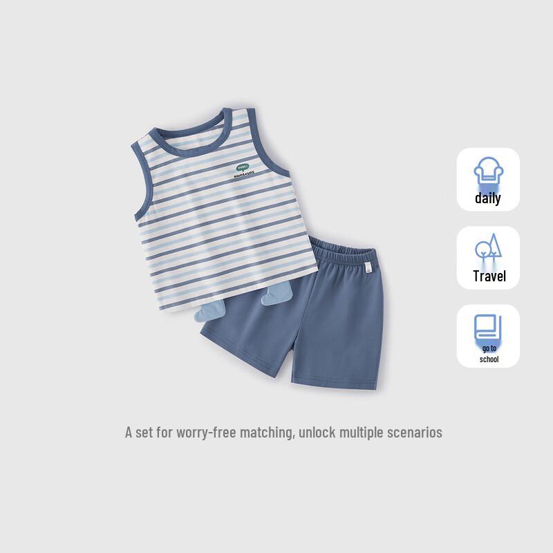 JELLYBABY Boys' Dinosaur Vest and Shorts Set