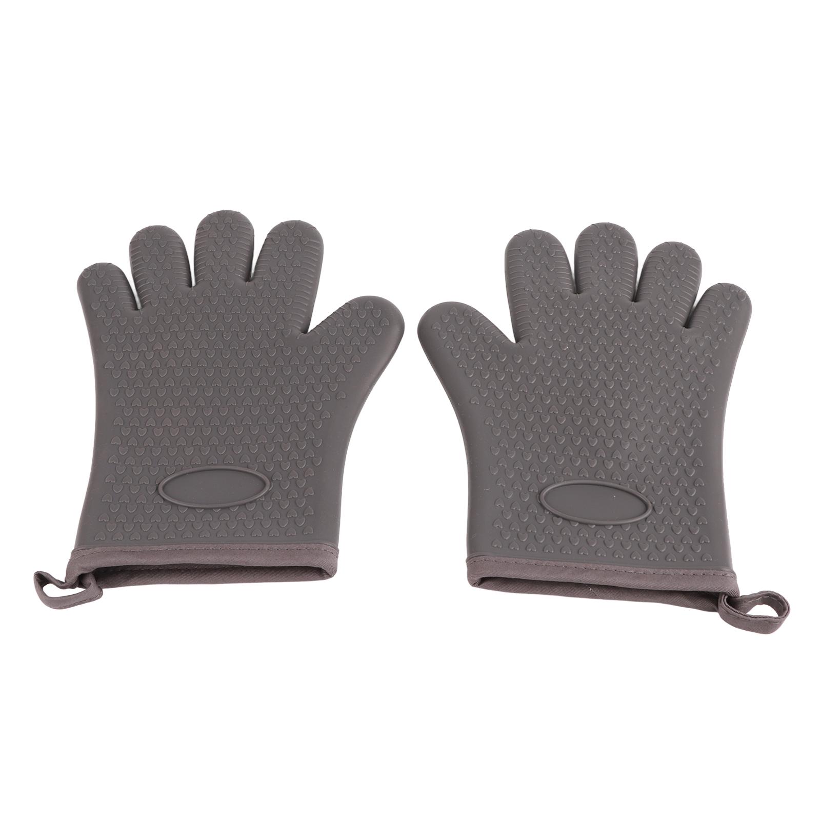 Heat Resistant Gloves Grilling Gloves Anti Scalding Silicone Oven Gloves For Kitchen Cooking Baking
