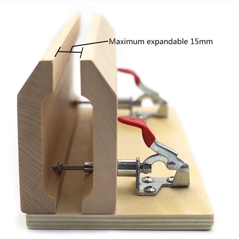 Leather Stitching Clamp - DIY Wooden Sewing Horse with Adjustable Jaws, Desktop Tool for Leathercraft, Bookbinding & Repair