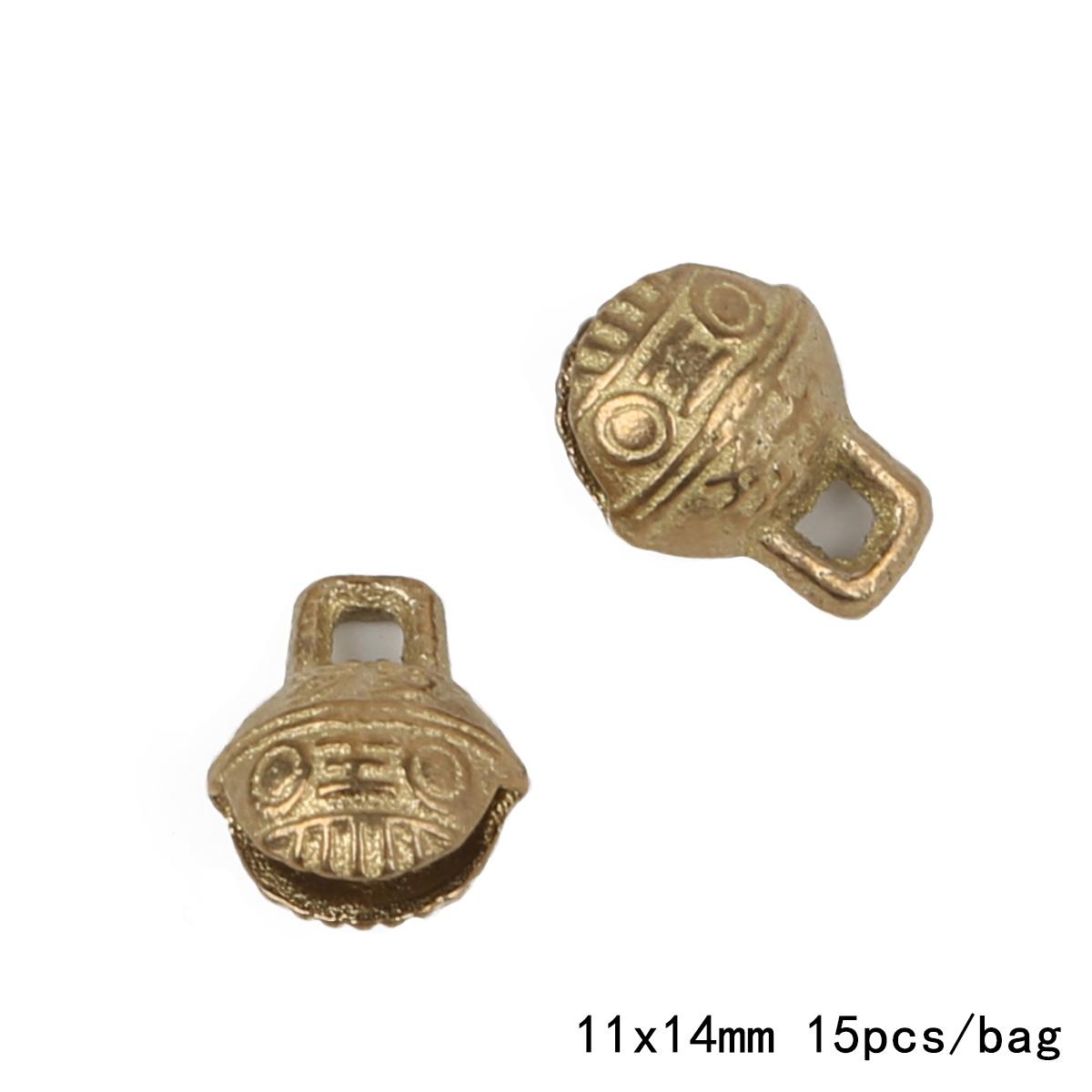 

1-15 шт. латунный материал китайский колокольчик удачи подвеска для браслета ножной браслет изготовление кулона для домашнего животного 11x14mm 15pcs