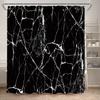 Marble Shower Curtain Set Creative Watercolor Ink Art Geometric Modern Bathroom Decor Floor Rug Bath Mats Toilet Lid Cover