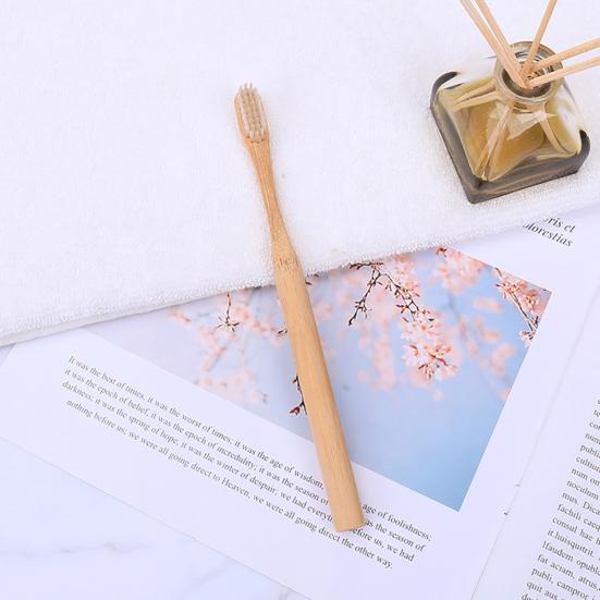 5 Stücke Runde Bambus Griff Home Reise Erwachsene Weichen Borsten Zahnpflege Zahnbürste Verkauf Waren