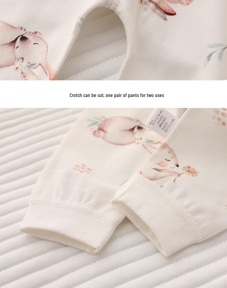 Novorozenecká chlapecká a dívčí dvoudílná sada dlouhého spodního prádla - Podzimní/zimní pyžamo