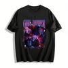 Vintage Gothic Girl Dinner Graphic Tee, Trendy Dark Fantasy Character Casual Top Pure Cotton T-shirt