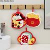 Horse Year Quick Drying Cartoon Hand Towel Hanging Absorbent Spring Festival Towel Blessing Soft Lucky Hanging Cloth Household
