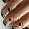 Накладные ногти Короткие ногти с французским типом Квадратные типсы Накладные ногти Накладные ногти с дизайном Полное покрытие Акриловые ногти