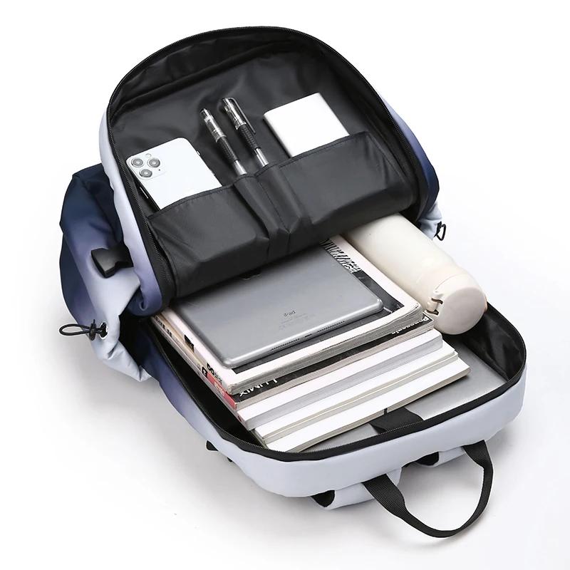 Gradient Color Men's Backpack Computer Backpack for Middle and High School Students New Fashionable Brand