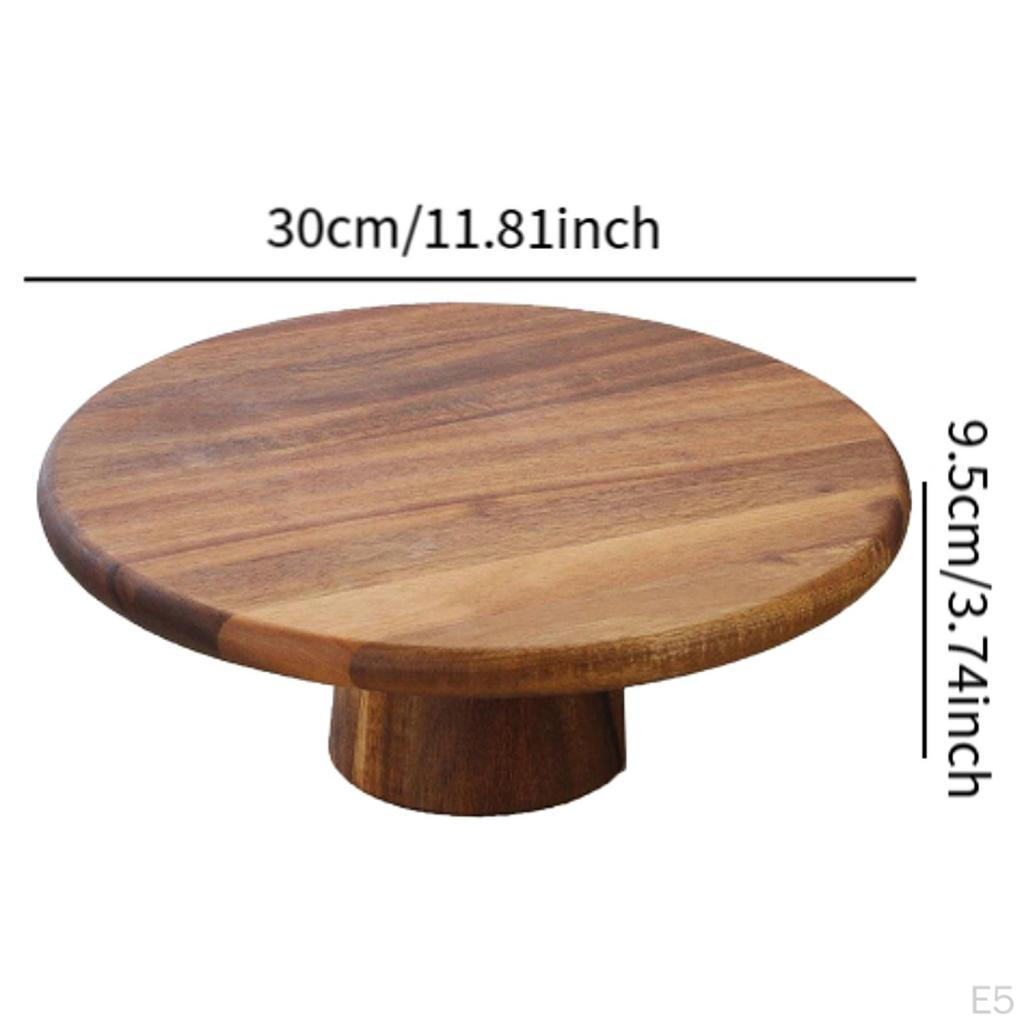 Wood Cake Stand Dessert Display Plate Kitchen Server Tray High Pedestal Cheese Board Multiuse for
