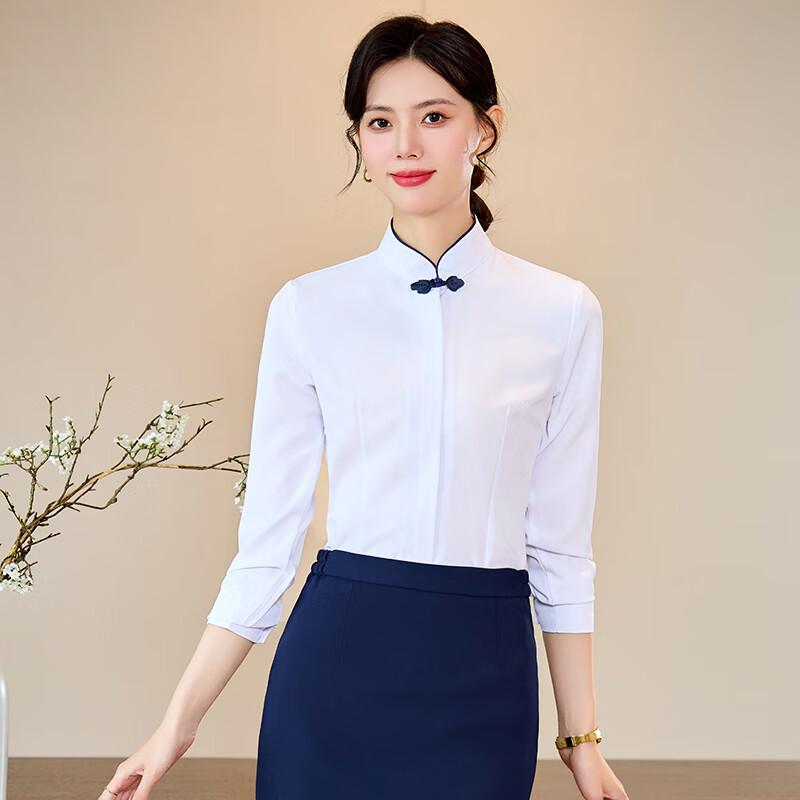 Women s New Chinese Style Stand Collar Long Sleeve Shirt S