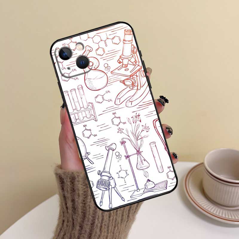 Biology and Chemistry Phone Case For iPhone 15 14 Plus 11 12 13 16 Pro Max Mini 7 8 X XR XS Max Cover