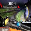 Rechargeable LED Flashlight: Portable, Long Battery Life, Focusing Zoom for Outdoor Patrols