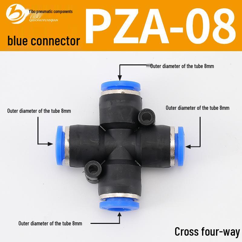 Wirtschaftlicher blauer pneumatischer Schnellkuppler: Gerade, T-Stück, Vierweg, Fünfweg, Reduzierstück für PU/PE/PY/PZA/PK/PV