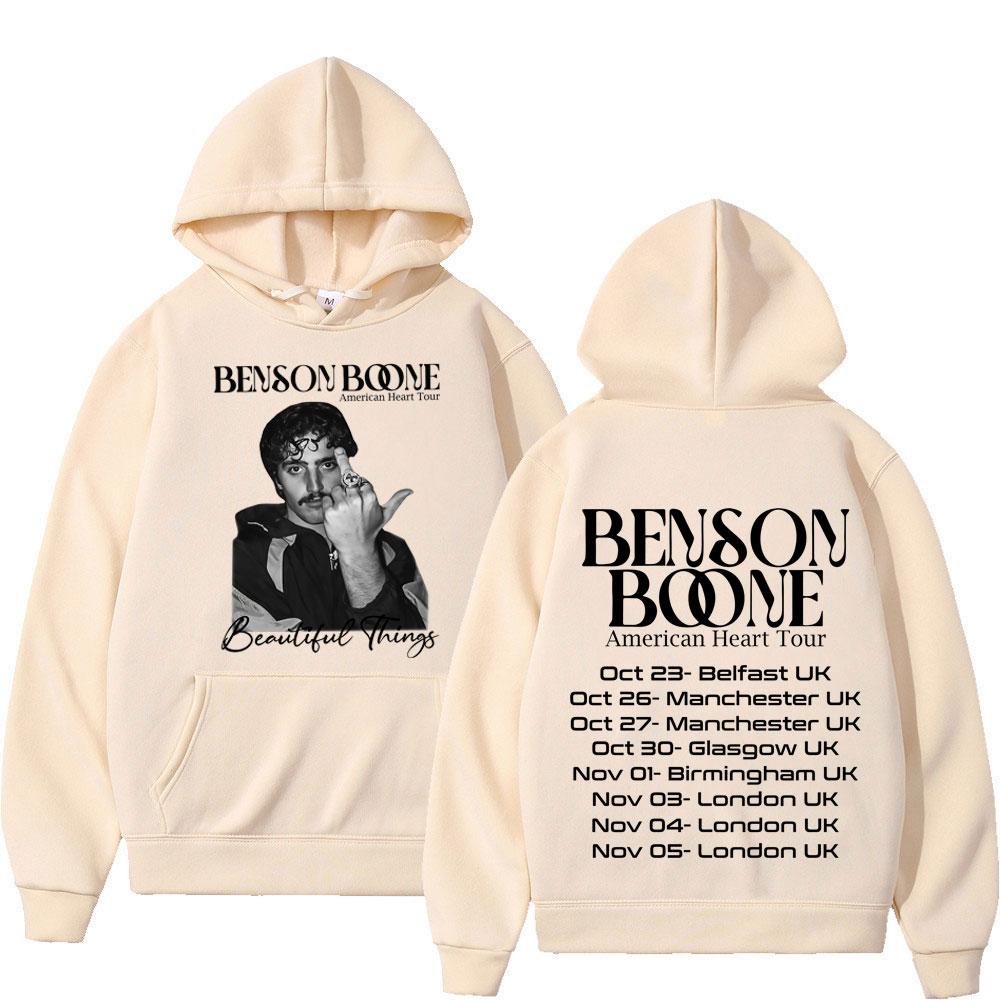 Benson Boone Concert Tour Merch 2025 Hoodie Men Women Gothic Punk Pullover Oversized Hip-hop Sportswear for Autumn and Winter