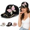 Sequined Butterfly Shiny Baseball Cap Versatile Peaked Cap Fashion Women's Sun Hat  Summer Spring