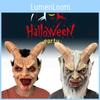 Scary Demon Face Mask Of Lucifer With Black Hair For Halloween Decorations And Costumes