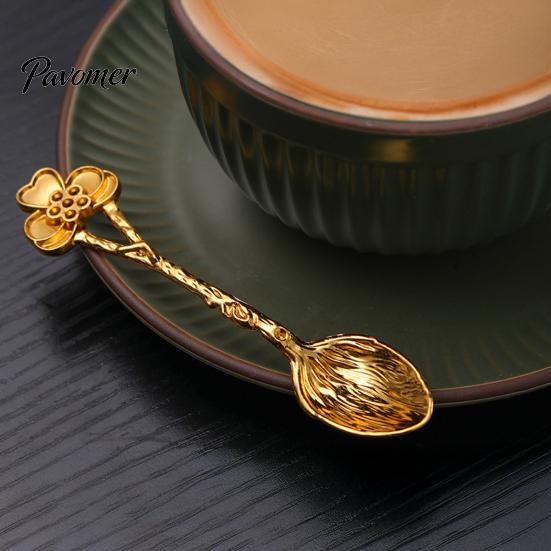 Portable Spoons for Food Photography Vintage Carved Coffee Spoon, Flower/Dragonfly/Bird/Starfish Topper, Zinc Alloy Decorative Tableware Breakfast