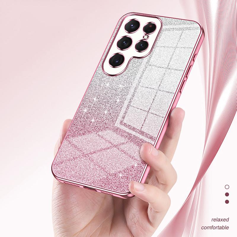 For Samsung Galaxy S24 Ultra TPU Case Precise Cutout Glitter Design Phone Back Cover