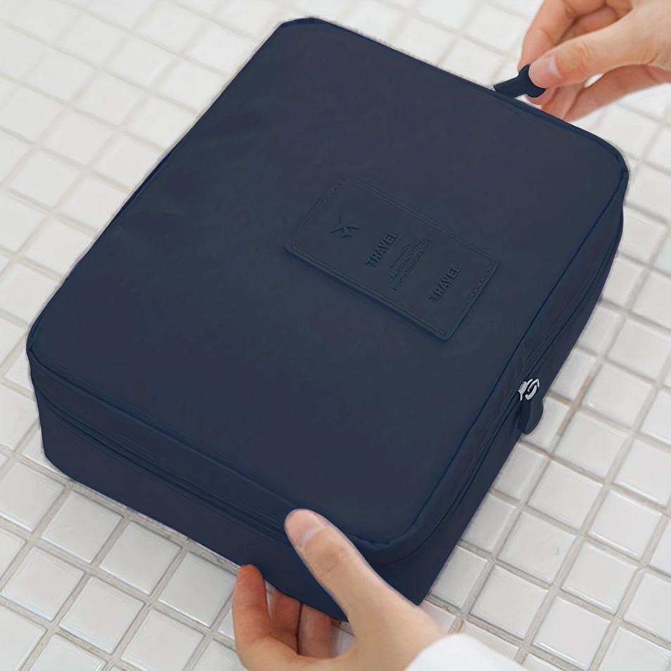 1pc-Portable Travel Makeup Bag Waterproof Multi Compartment Multifunctional Cosmetic Make Up Toiletry Organizer